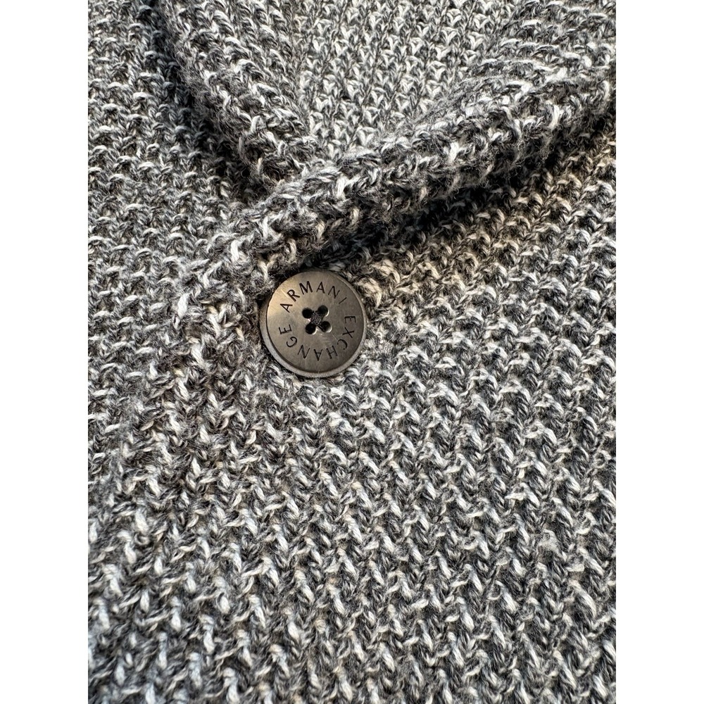 Armani Exchange Gray Button Cardigan Sweater Wool Cotton Pockets Cozy Mens M - Picture 3 of 9